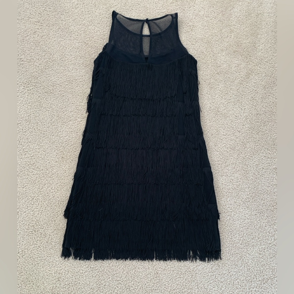 White House Black Market Black Fringe Dress
